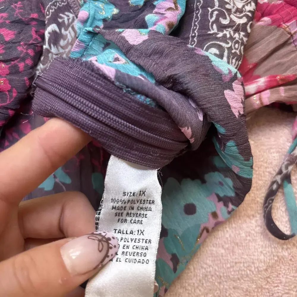 vintage silky wrap‎ fairy core blouse - Picture 5 of 6